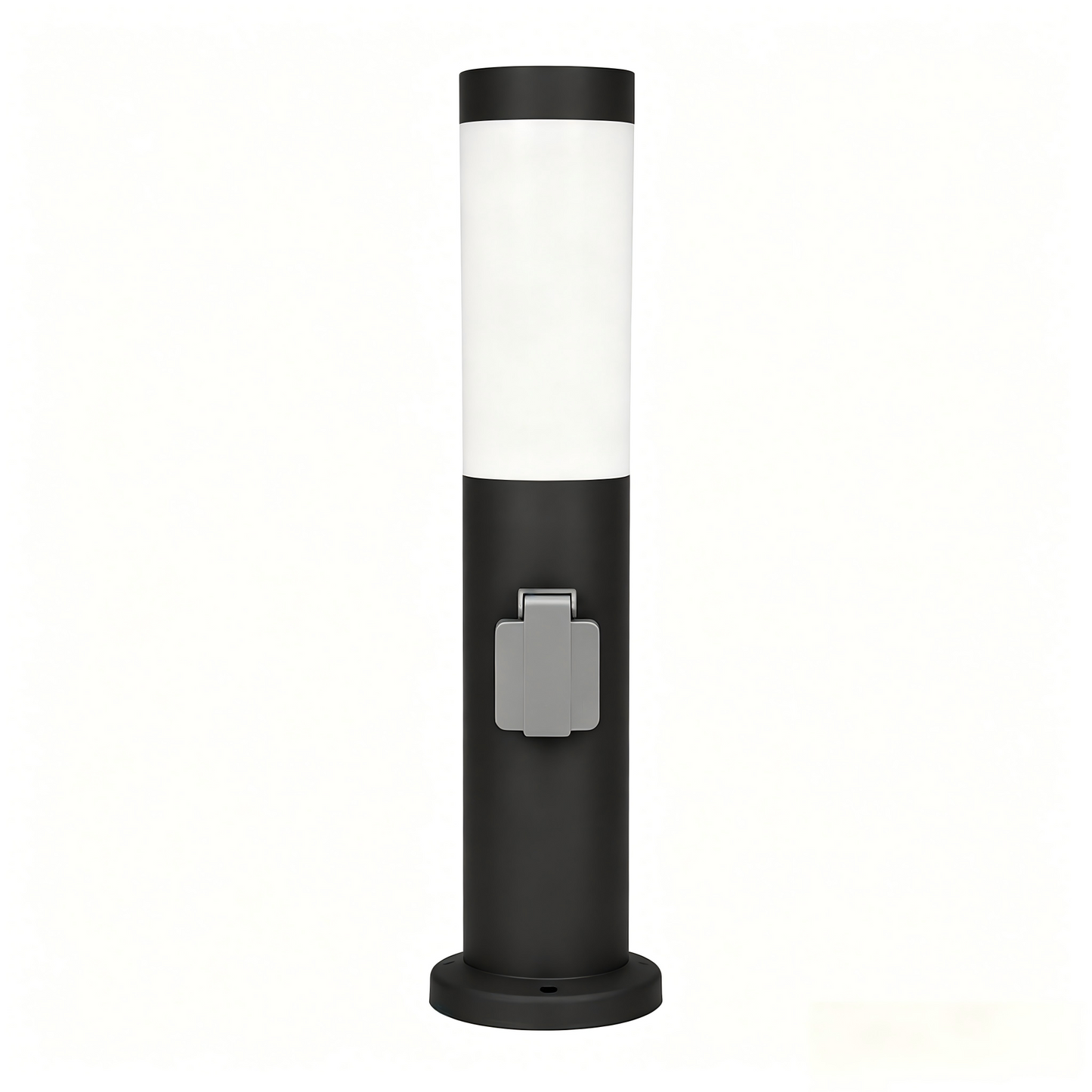 Modern Outdoor Bollard Light with Power 2 Sockets | IP44 Weatherproof Garden Lighting Post
