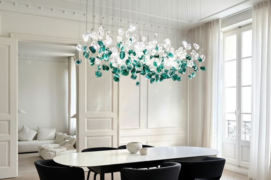 emerald-green-crystal-chandelier-pendant-light-dining-room-interior