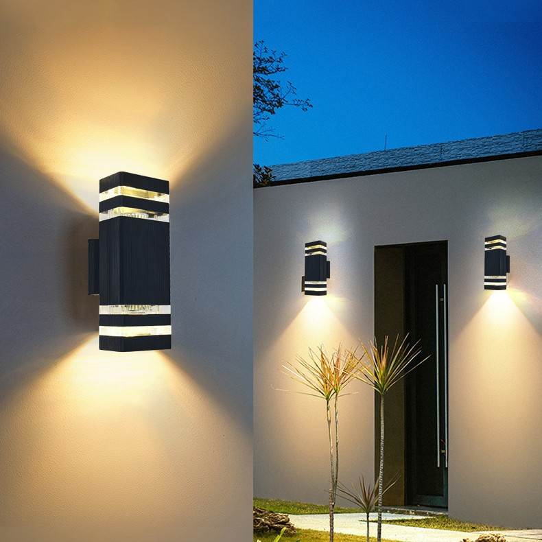 Modern Up and Down Outdoor GU10 Wall Light with Motion Sensor & Dusk to Dawn
