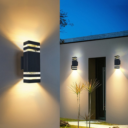 Modern Up and Down Outdoor GU10 Wall Light with Motion Sensor & Dusk to Dawn