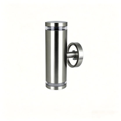 Modern anthracite double GU10 outdoor wall light with up-down lighting effect on exterior wall