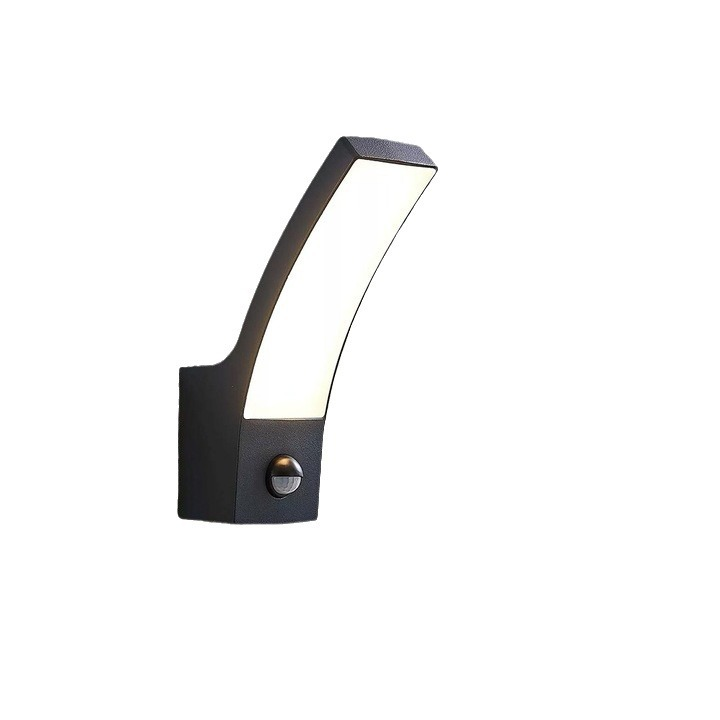 IP54 Waterproof Curved Modern Outdoor Aluminum LED Wall Light