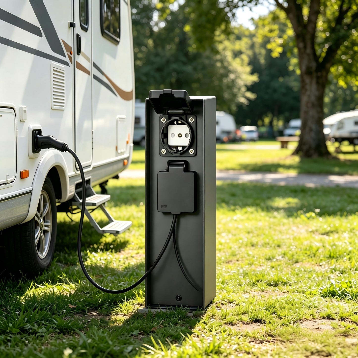 Smart Timer Garden Socket Column with Spike | IP54 Weatherproof | SUNSATU