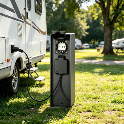 Smart Timer Garden Socket Column with Spike | IP54 Weatherproof | SUNSATU