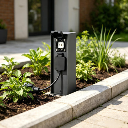 Smart Timer Garden Socket Column with Spike | IP54 Weatherproof | SUNSATU