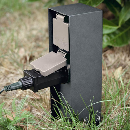 Outdoor Weatherproof Garden Socket Column with LED Ambient Light