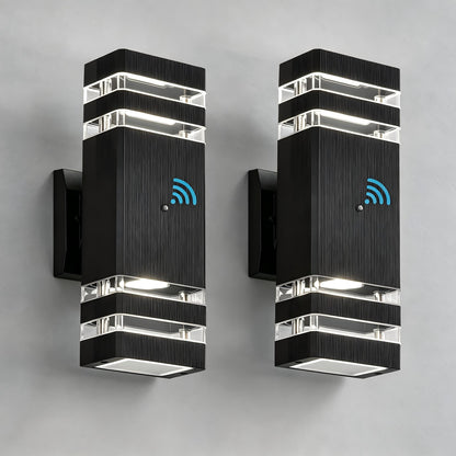 Modern Up and Down Outdoor GU10 Wall Light with Motion Sensor & Dusk to Dawn