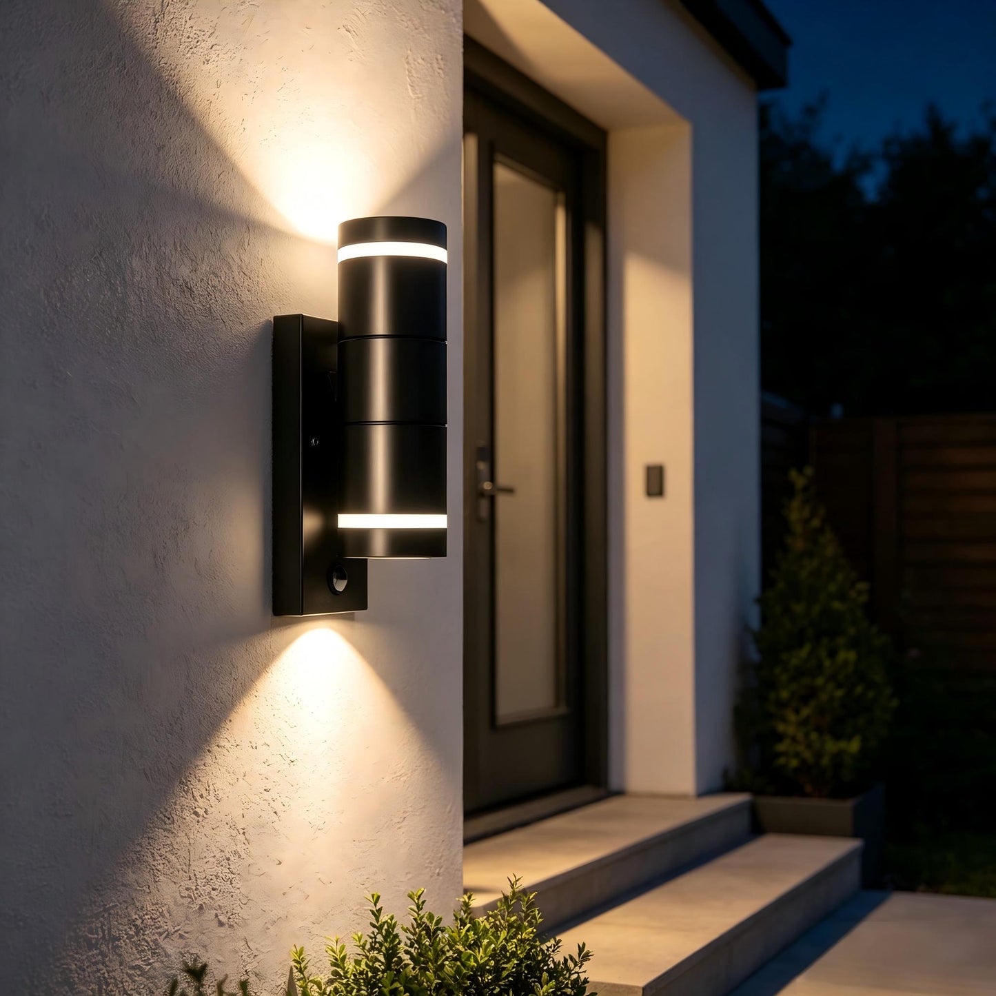 Balcony Exterior Wall Light Installation View, Small Modern Outdoor Sconce for Terrace