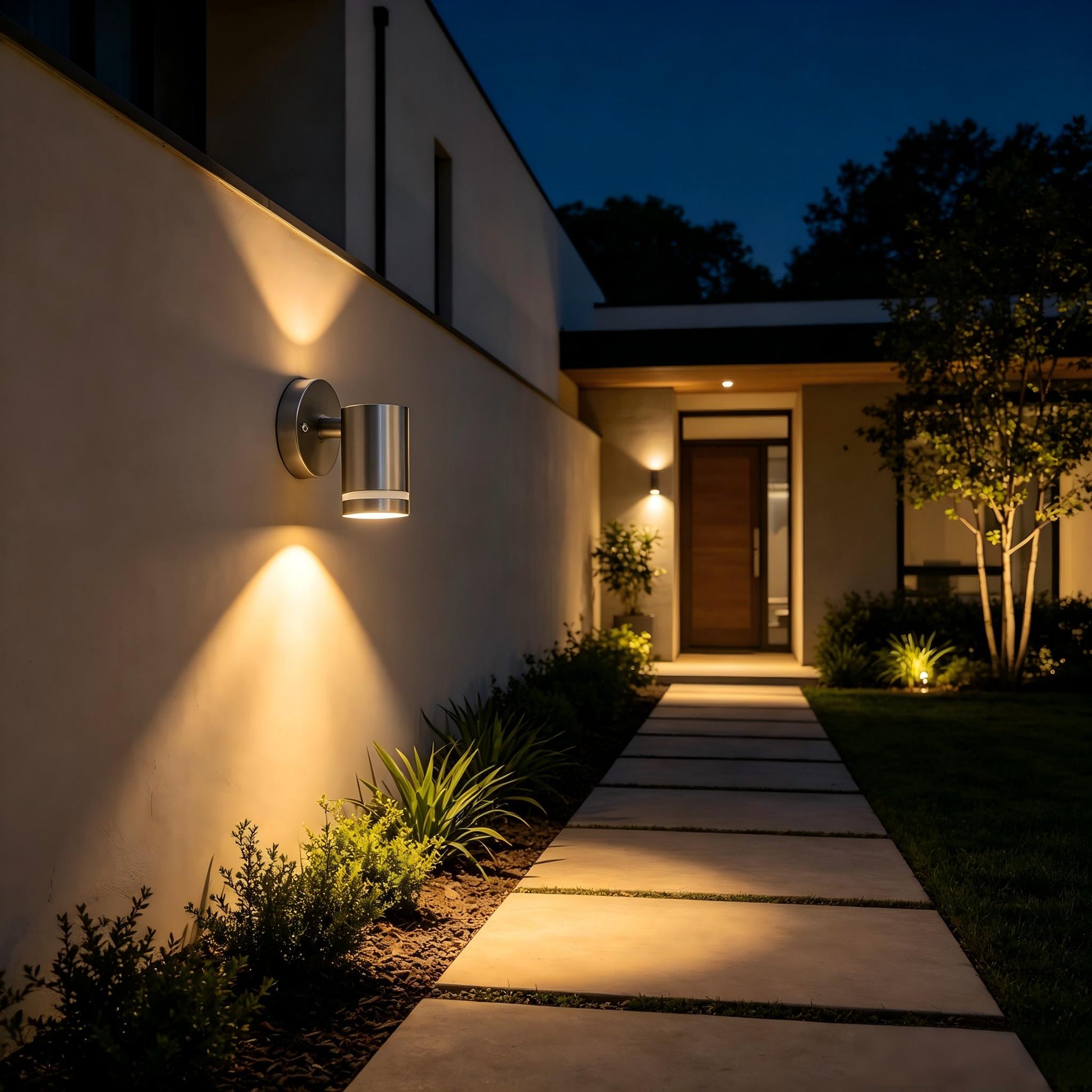Modern Exterior Wall Lamp Courtyard Scene Unlit