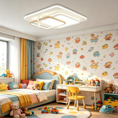 Modern LED Square Flush Mount Ceiling Light with Remote | Dimmable 3CCT for Bedroom Study