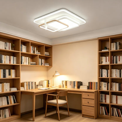 Modern LED Square Flush Mount Ceiling Light with Remote | Dimmable 3CCT for Bedroom Study