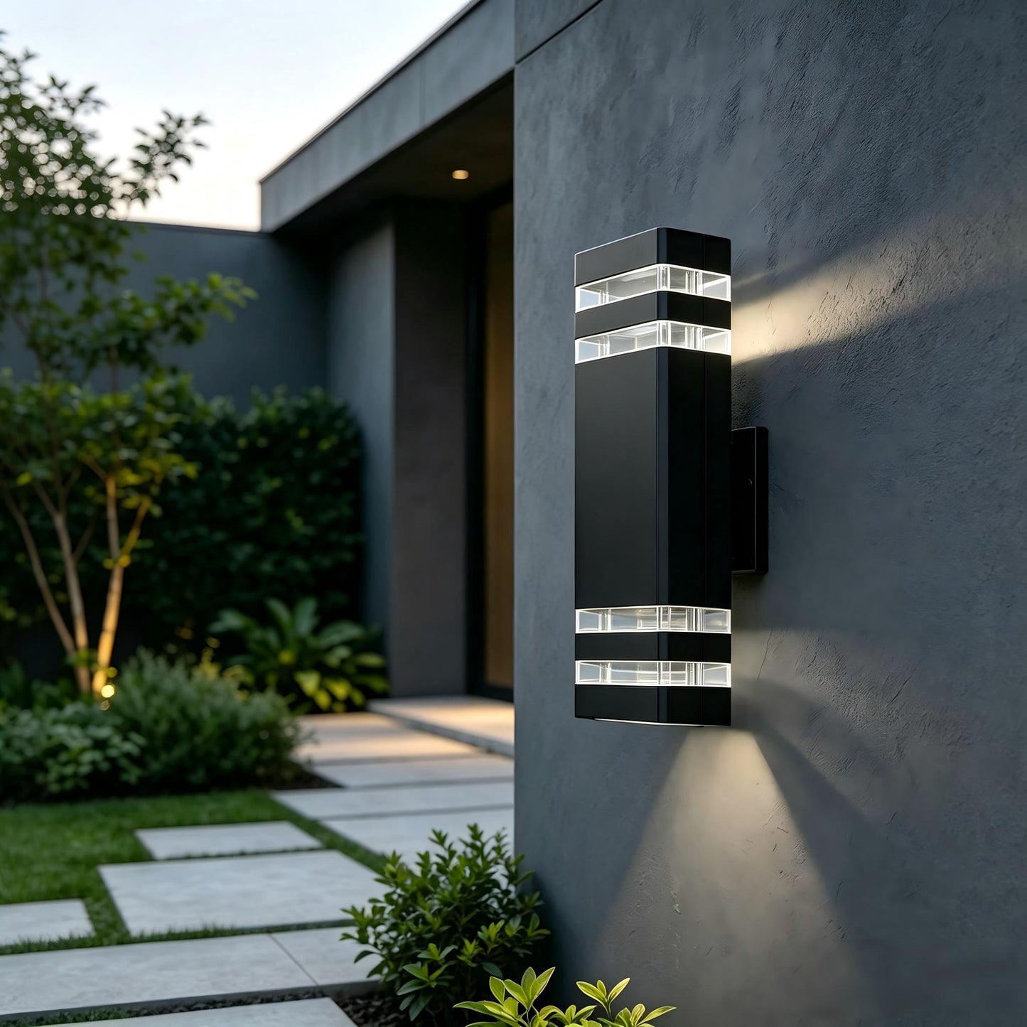 Modern Up and Down Outdoor GU10 Wall Light with Motion Sensor & Dusk to Dawn