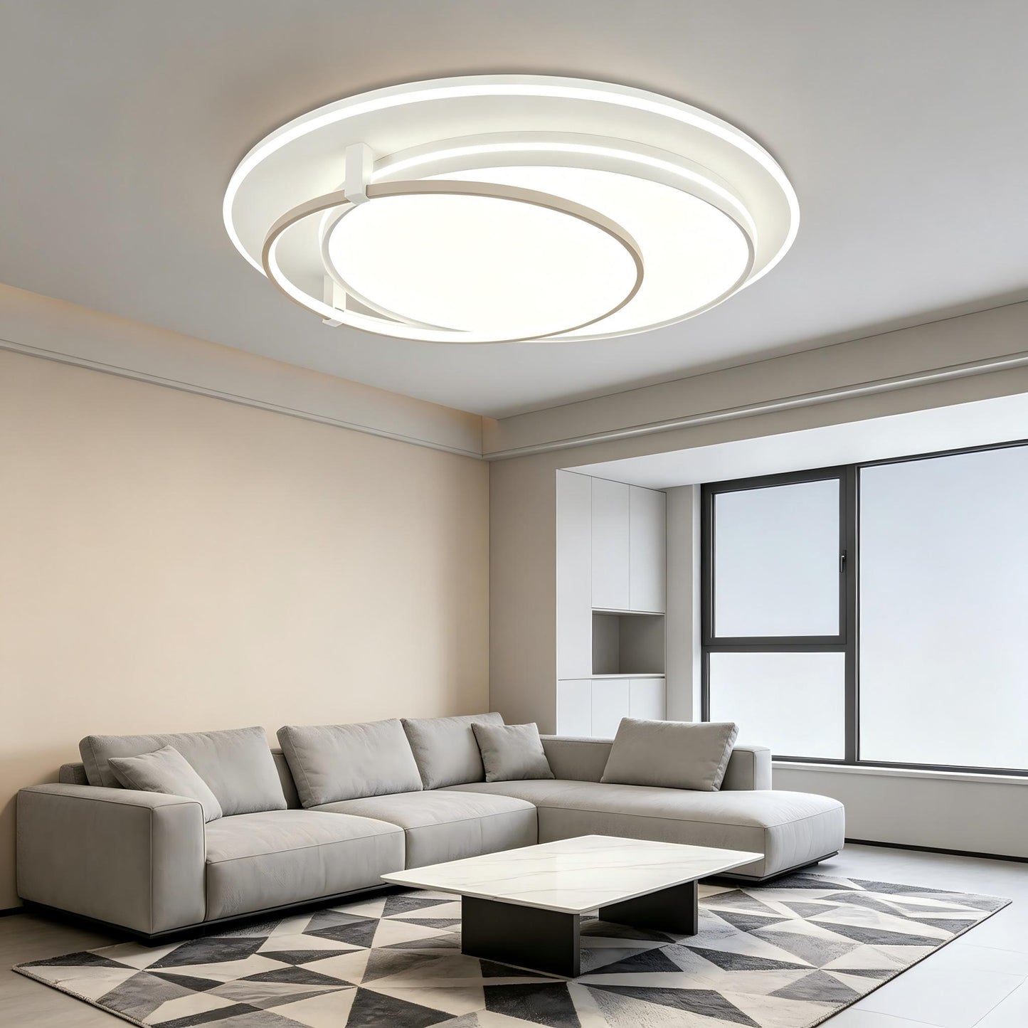 Modern LED Round Flush Mount Ceiling Light with Remote | Dimmable 3CCT for Hallway Bedroom