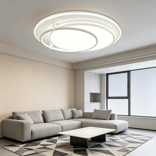 Modern LED Round Flush Mount Ceiling Light with Remote | Dimmable 3CCT for Hallway Bedroom