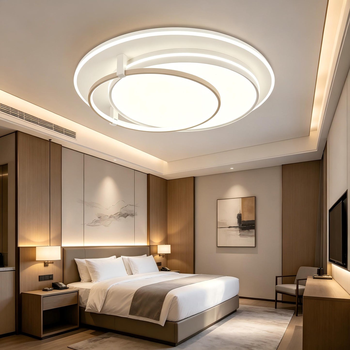 Modern LED Round Flush Mount Ceiling Light with Remote | Dimmable 3CCT for Hallway Bedroom
