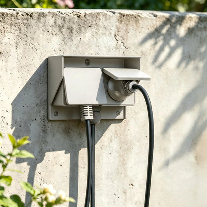 Weatherproof Outdoor Wall Socket | Dual 230V Garden Power Outlet Box IP44