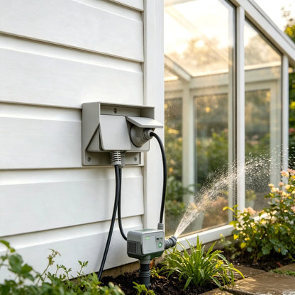 Weatherproof Outdoor Wall Socket | Dual 230V Garden Power Outlet Box IP44