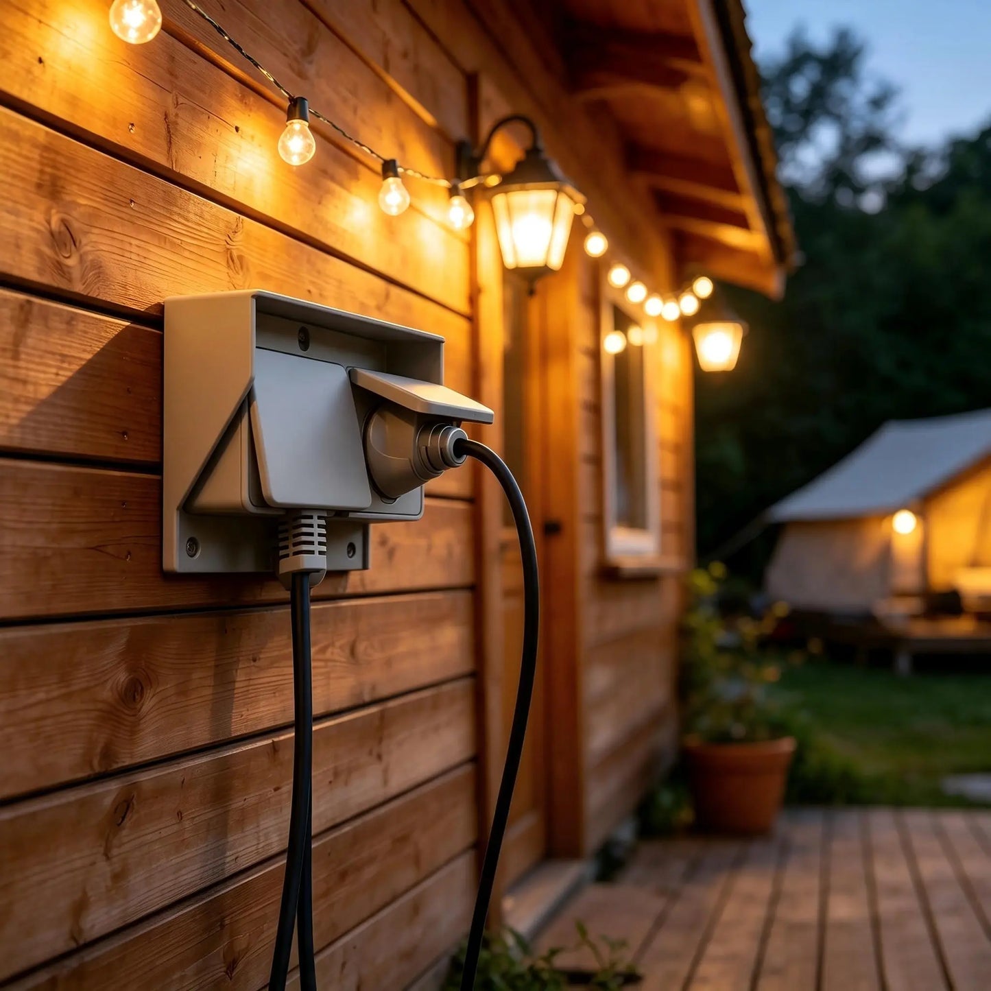 Weatherproof Outdoor Wall Socket | Dual 230V Garden Power Outlet Box IP44