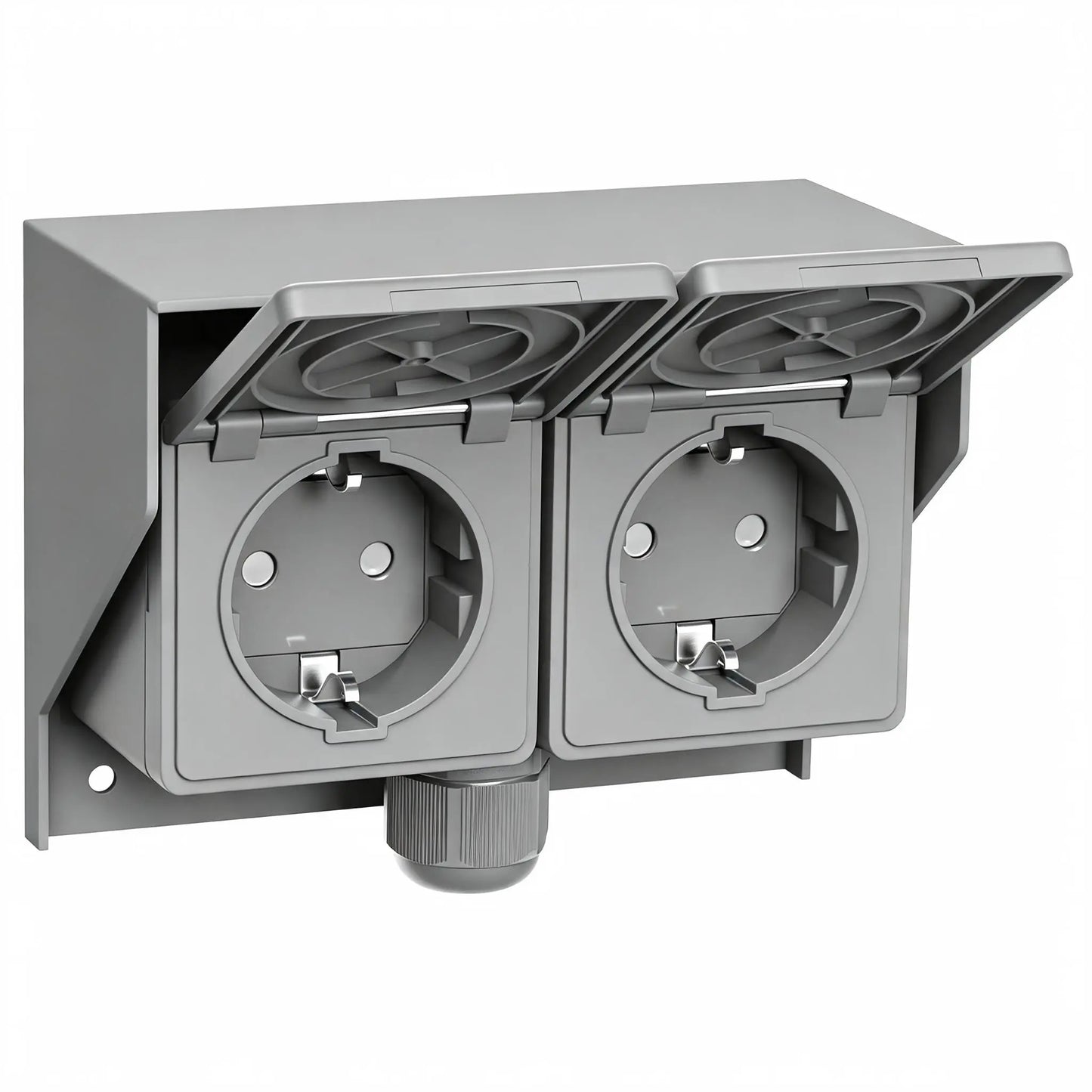Weatherproof Outdoor Wall Socket | Dual 230V Garden Power Outlet Box IP44