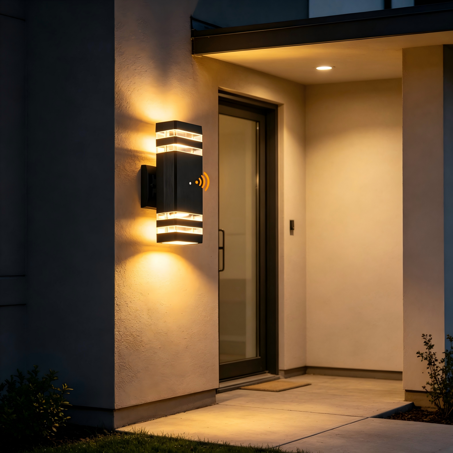 Modern Up and Down Outdoor GU10 Wall Light with Motion Sensor & Dusk to Dawn