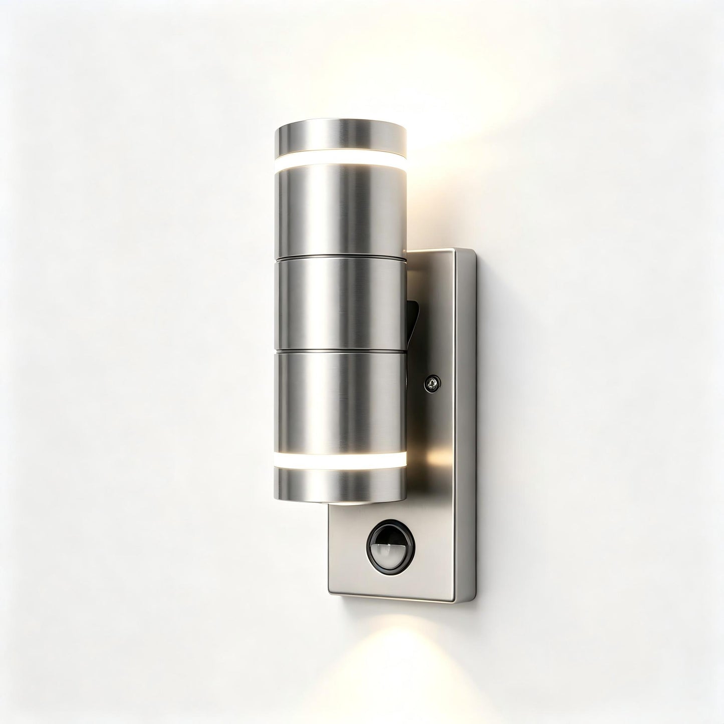 Modern Stainless Steel Outdoor GU10 Wall Light with PIR Motion Sensor IP44