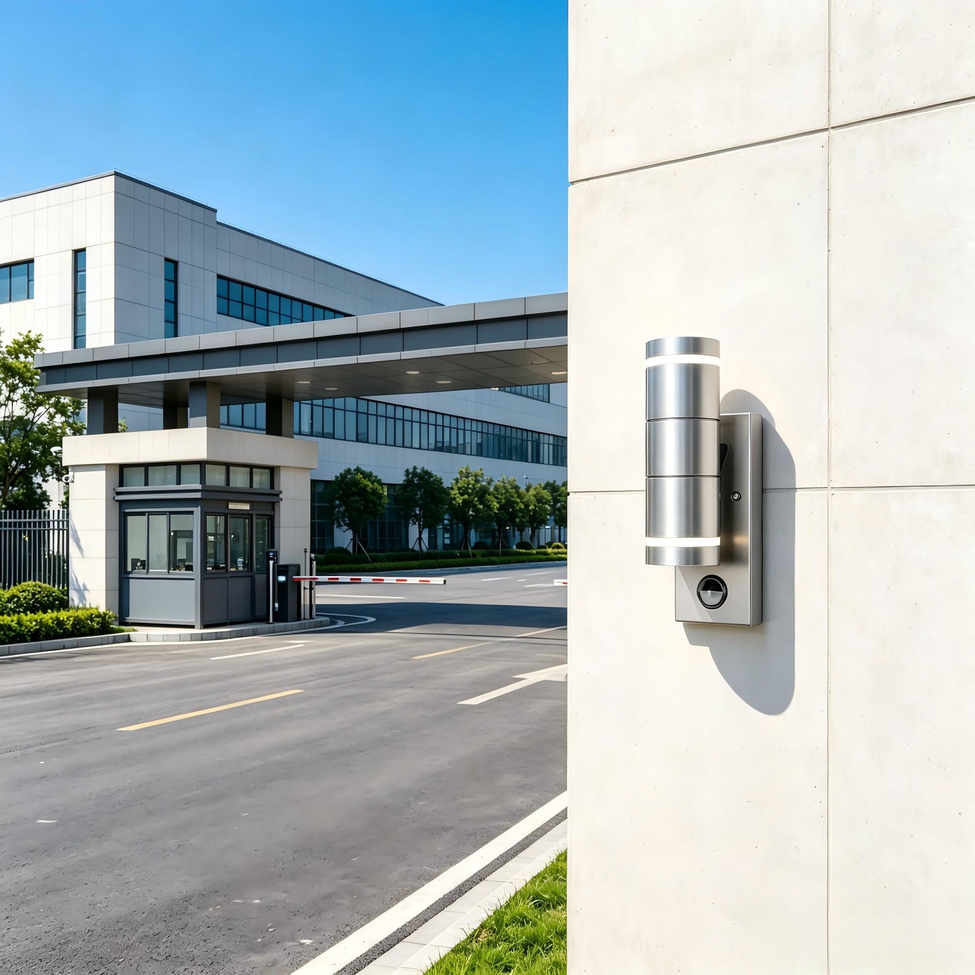 Mini Stainless Steel Cylinder Outdoor Wall Light with PIR Motion Sensor, IP65 Waterproof Exterior Sconce for House Hotel Garden