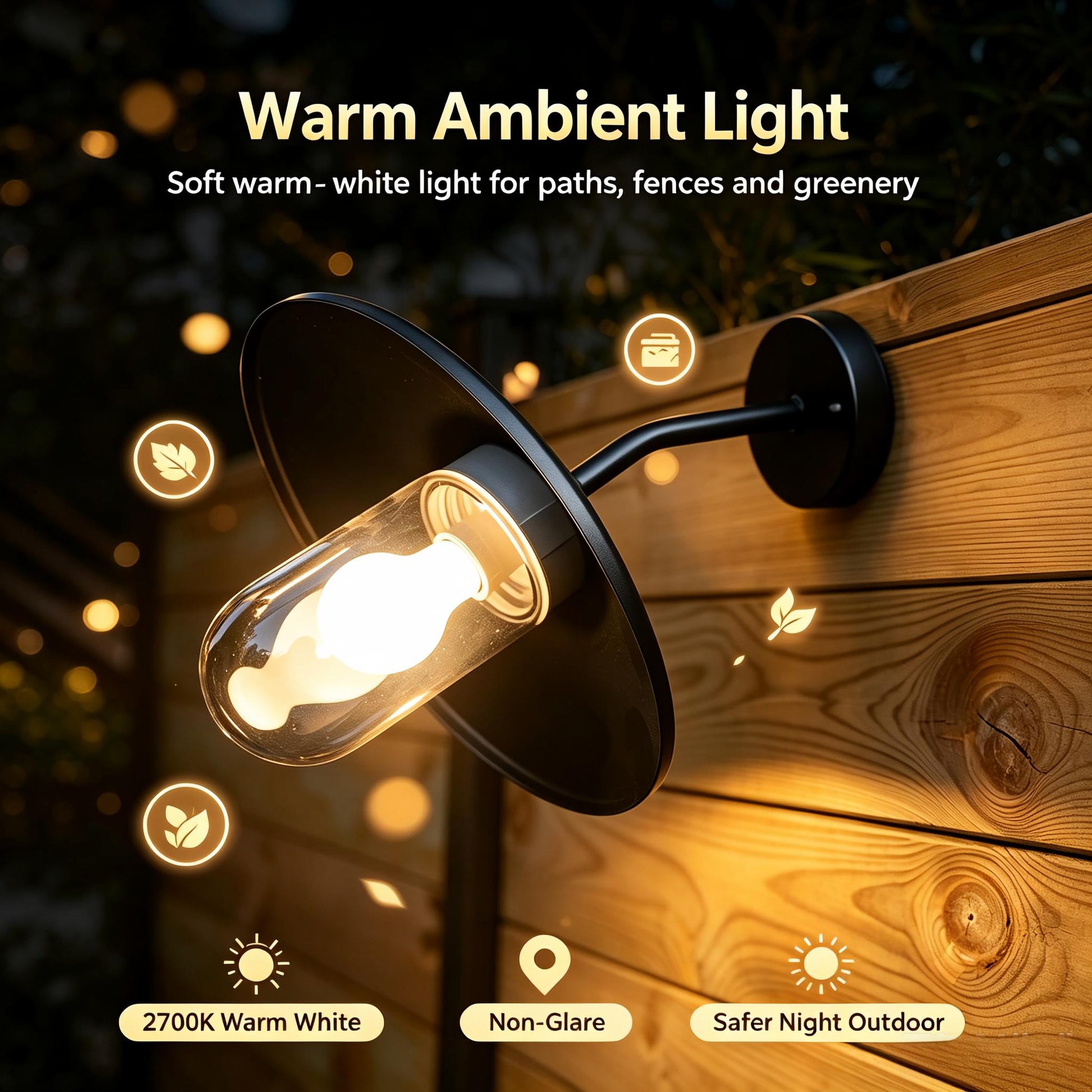 Close-up detail of the durable aluminum matte black powder-coat finish on the Sunsatu outdoor light.