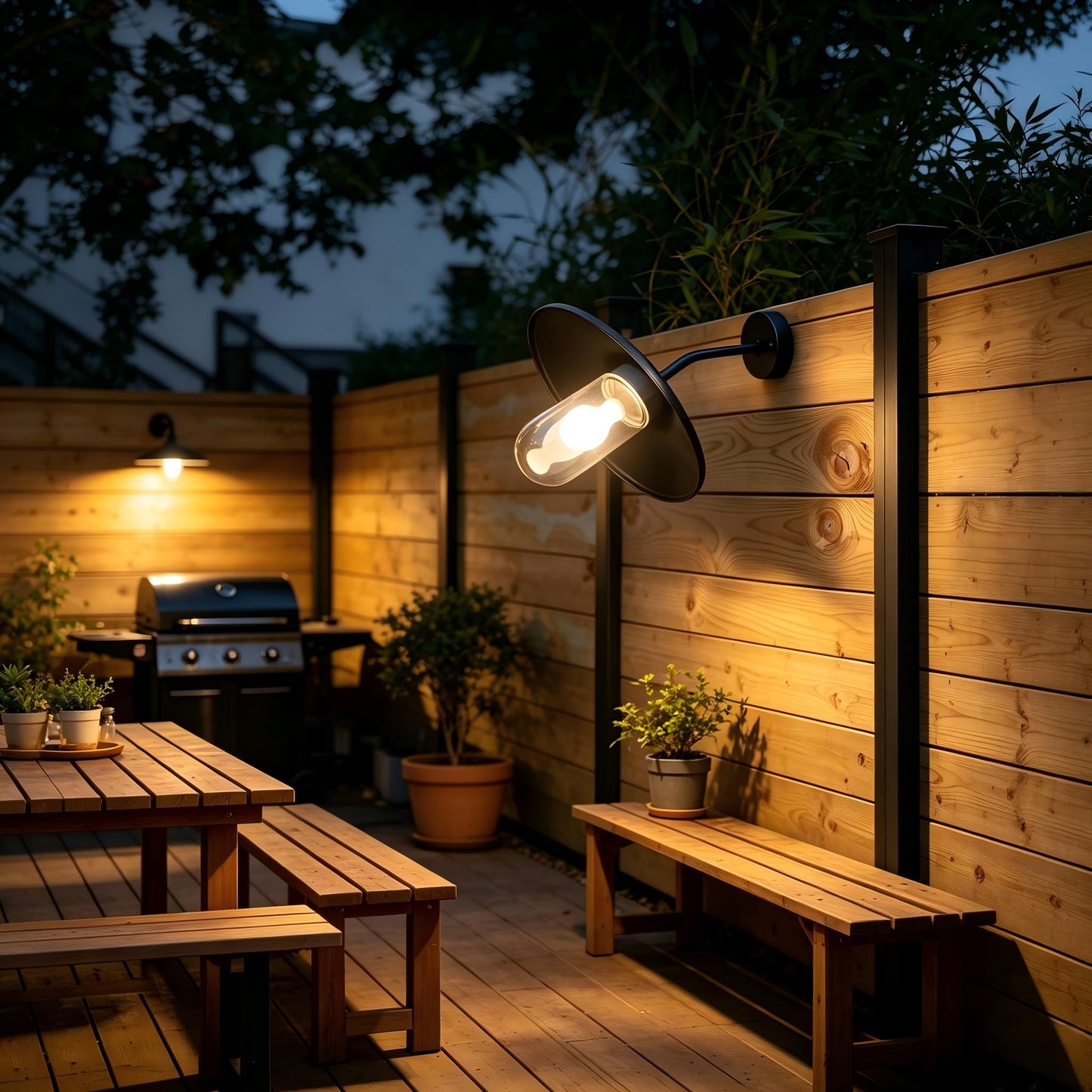 Comprehensive size chart and dimension specifications for the Sunsatu outdoor wall sconce.
