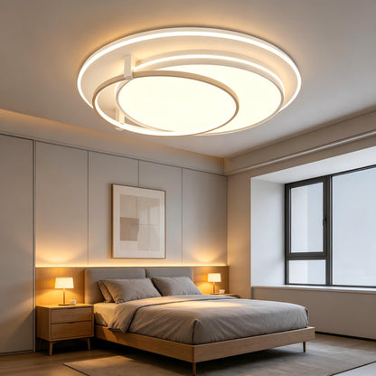Modern LED Round Flush Mount Ceiling Light with Remote | Dimmable 3CCT for Hallway Bedroom