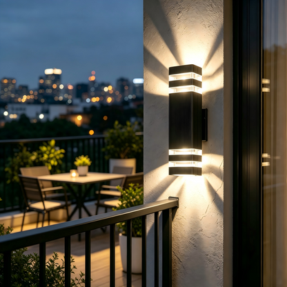 Modern Up and Down Outdoor GU10 Wall Light with Motion Sensor & Dusk to Dawn